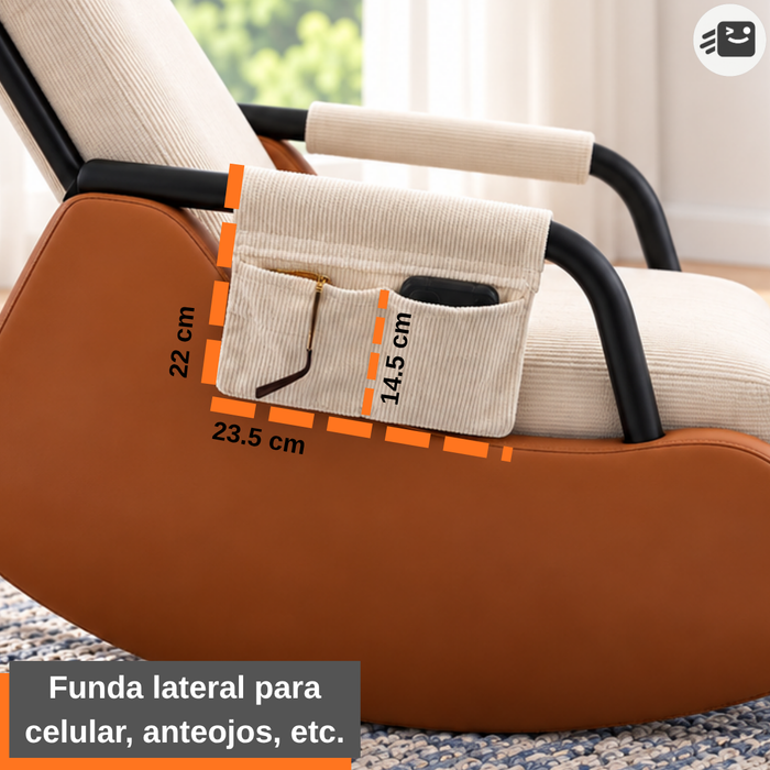 Sillón Mecedora Reclinable 3 Niveles Reposapiés Living