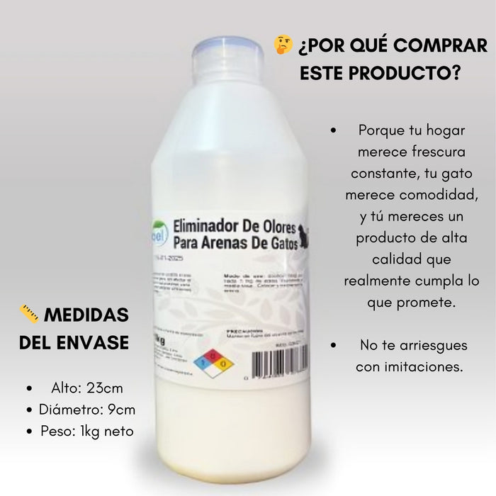 Eliminador Desodorante Olores Arena Sanitaria De Gatos 1kg