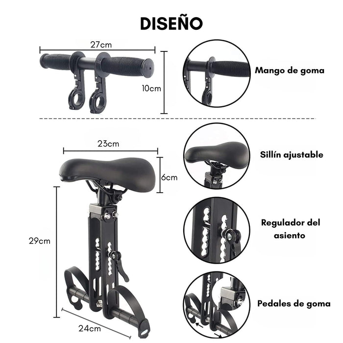 Silla De Niño Con Manillar Para Bicicletas Y Mtbike