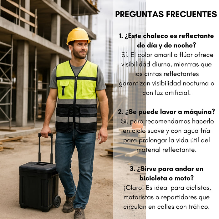 Chaleco Geólogo Ingeniero Reflectante Bolsillos Premium