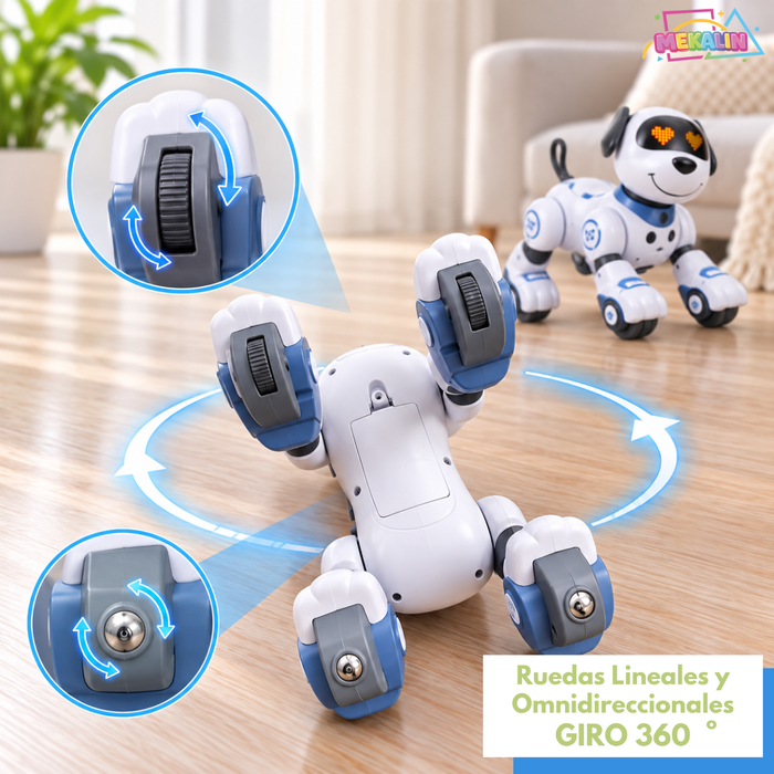 Perro Robot Interactivo a Control Remoto Batería Recargable Niños 3+ Juguete Infantil Mascota Perro Robot inteligente Con Seguimiento Función Táctil Programable Canta Y Baila