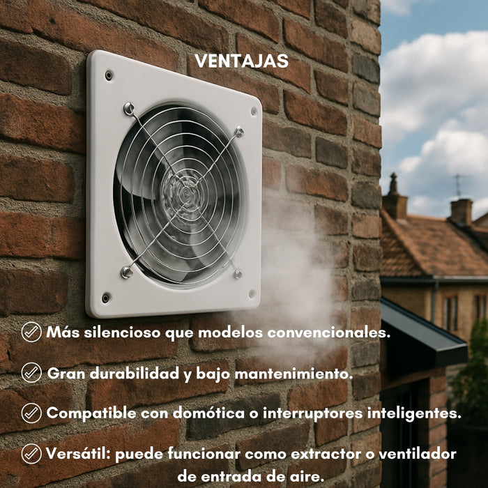 Extractor De Aire Industrial 6 Pulgadas 15cm 40w 50 Hz Velocidad Del Ventilador 2800 Rpm Pared Ventana Montable, Adecuado Para La Cocina, Baños, Cuartos De Baño, Habitaciones, Sala De Estar
