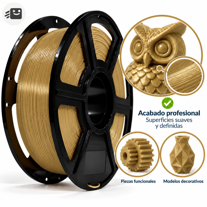 Filamento Pla Para Impresión 3d 1.75mm 1 Kg Color Dorado