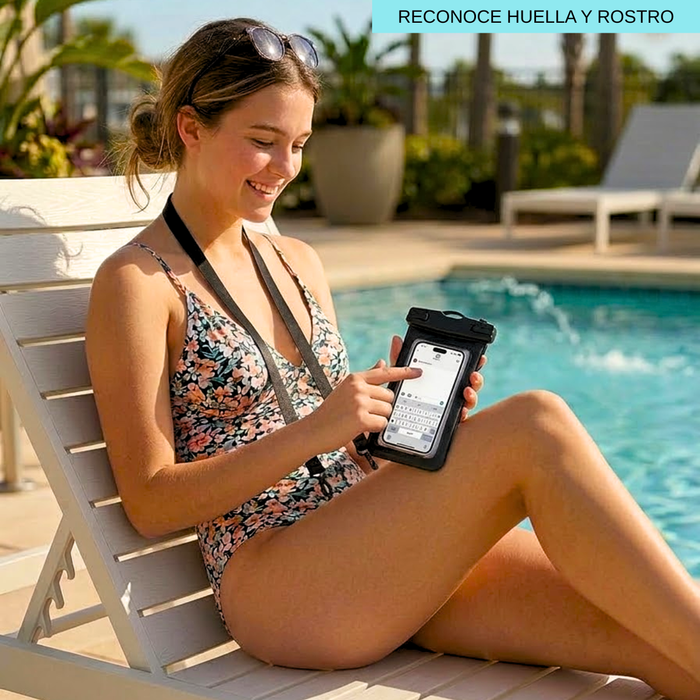 Funda Impermeable Celular Universal Protector De Teléfono Azul Turquesa