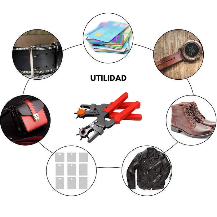 Set 2 Alicate Perforador Cinturones Sacabocados Para Cuero