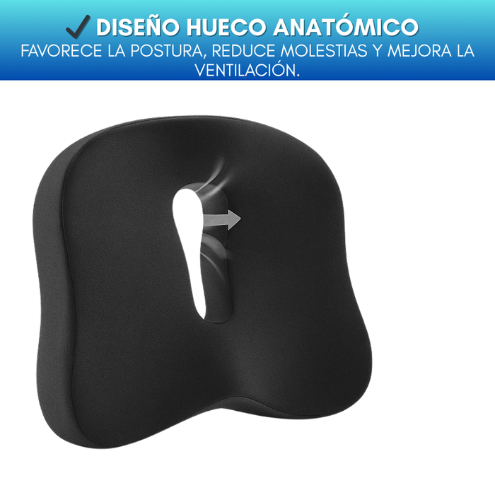Cojín Ortopédico Ergonómico Alivio Dolor Coxis Lumbar