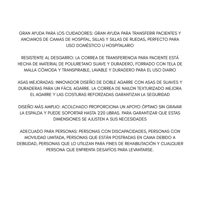 Eslinga Cinturón Elevación Sujetador Pacientes Transferencia