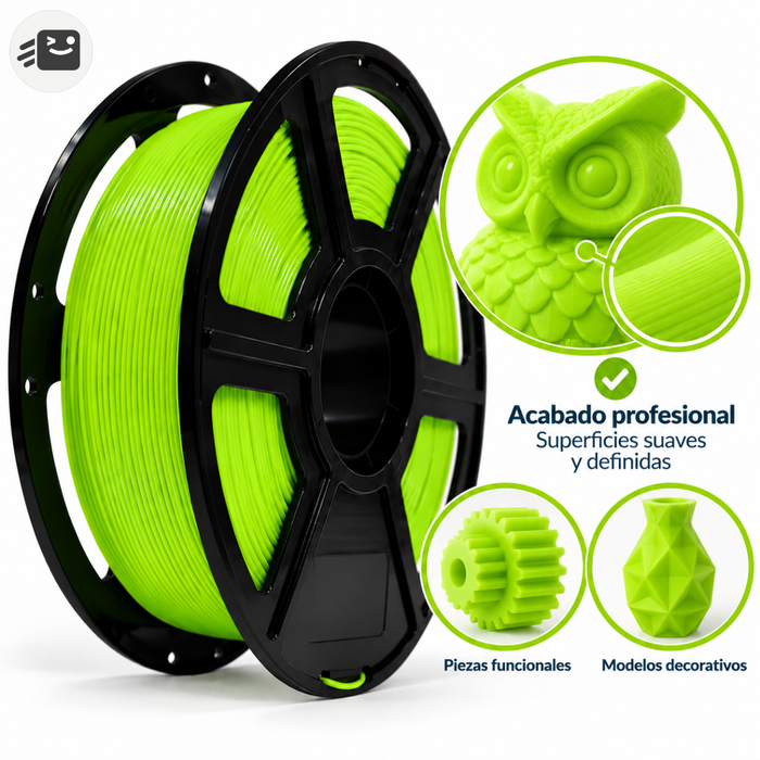Filamento Pla Para Impresión 3d 1.75mm 1 Kg Color Verde Limón