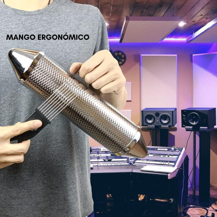 Guiro Torpedo  Torpedo Metálico + Peine Instrumento Musical