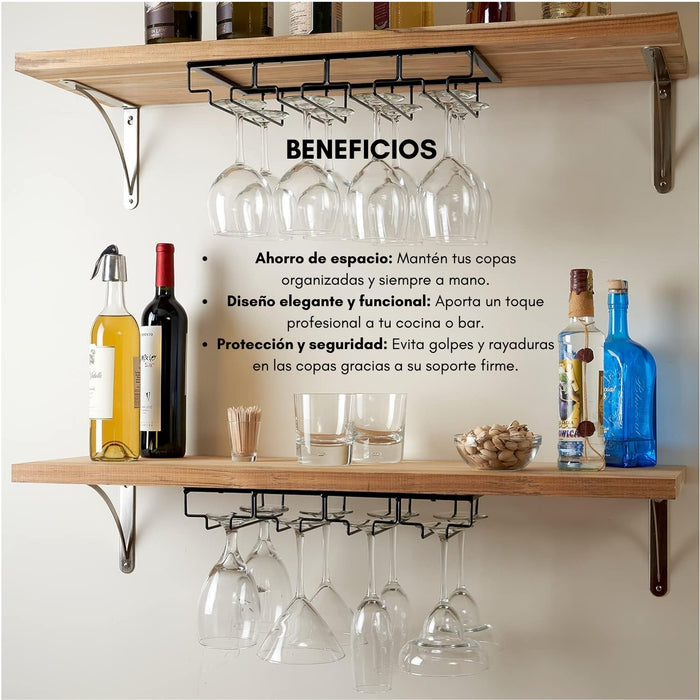 Estante Porta Copas de Vino Gabinete Repisa Bar 12 Copas