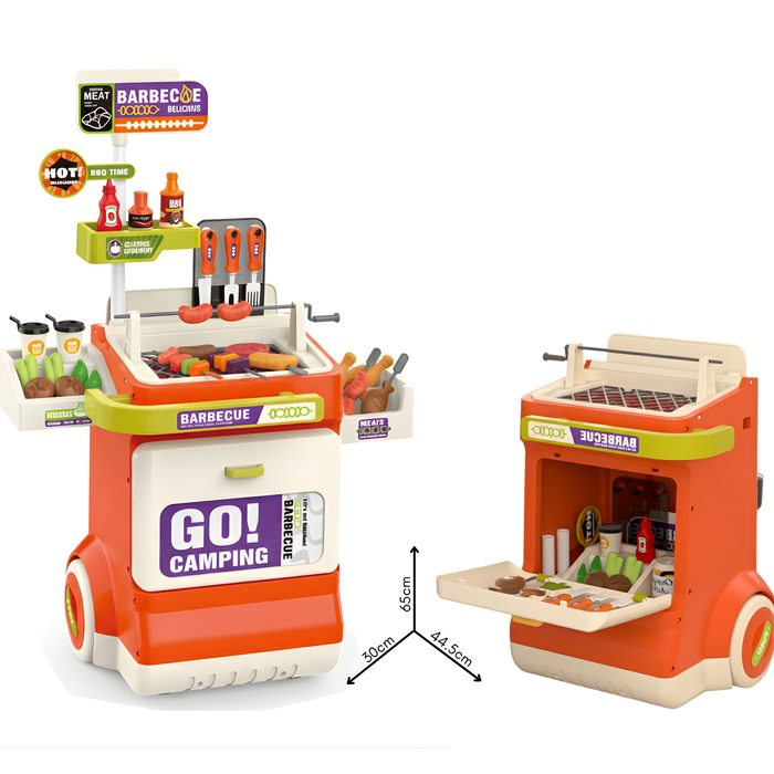 Set De Barbacoa Infantil Con Luces Humo Realista Y Accesorio - Naranja
