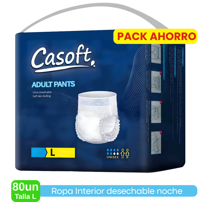 Pañales Adulto Pants Alta Absorción Calzón Uso Cotidiano 80u Talla L