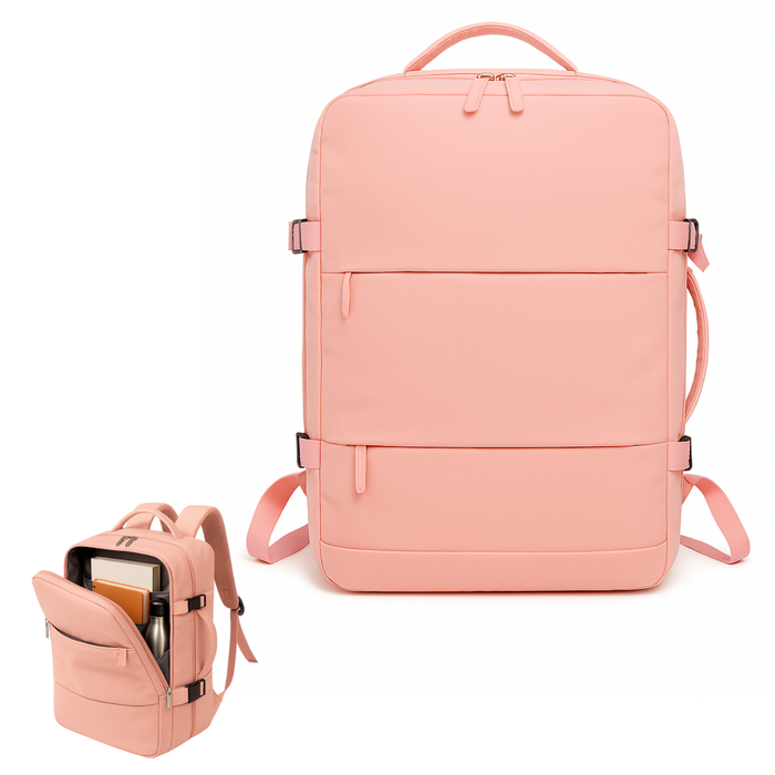 Mochila De Viaje Impermeable Laptop 15.6 Capacidad 20l - Rosa - Liso