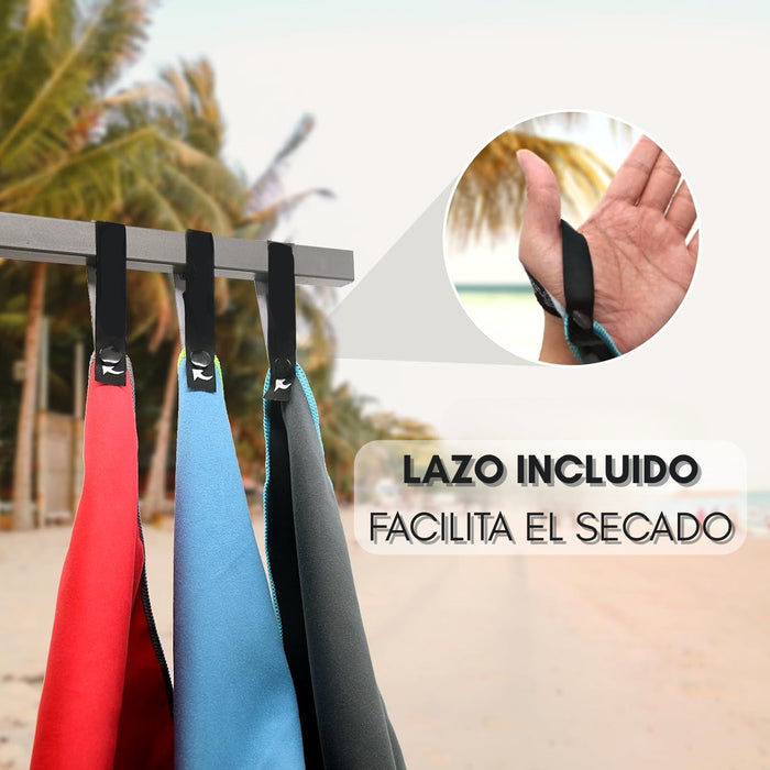 Toalla Microfibra Set De 3 Baño Viaje Natación Secado Rápido