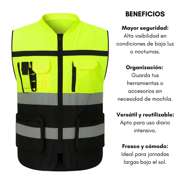 Chaleco Geólogo Ingeniero Reflectante Bolsillos Premium