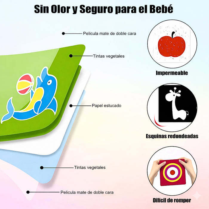 Tarjetas Estimulación Visual Bebes 0-36 Meses- Niños 4Cajas Cartón