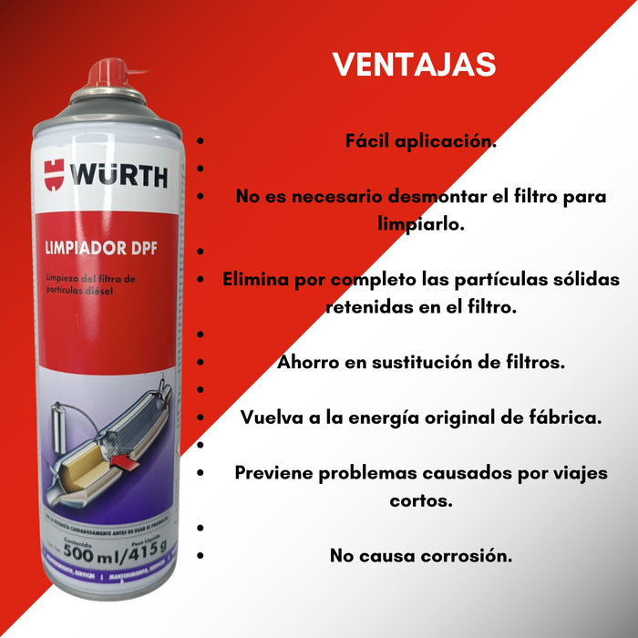 Limpiador Filtro Partículas Diesel Dpf Wurth / 400 Ml. X2