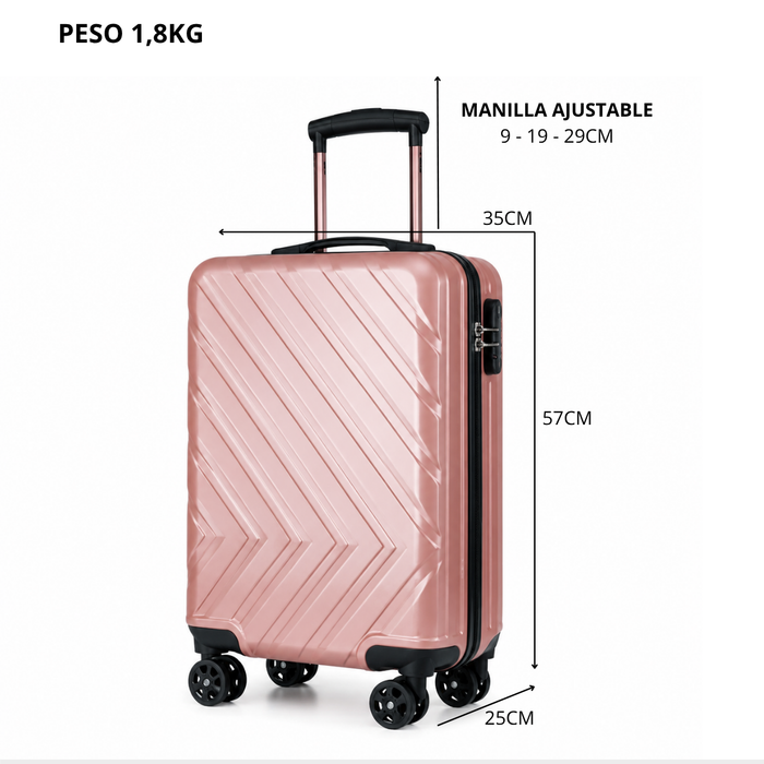 Maleta Cabina De 10 Kg Equipaje Chica Ruedas Viajes Avión - Rosado