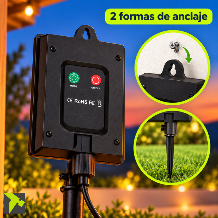 Guirnalda Led Solar 10 Metros 10 Ampolletas Vintage Exterior