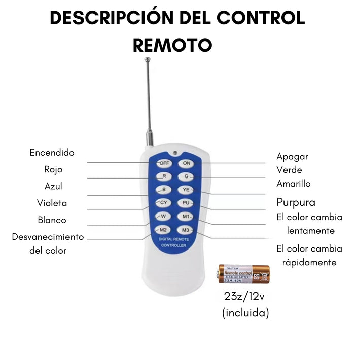 Foco Piscina 24w Mando Multicolor Lámpara Led Subacuática