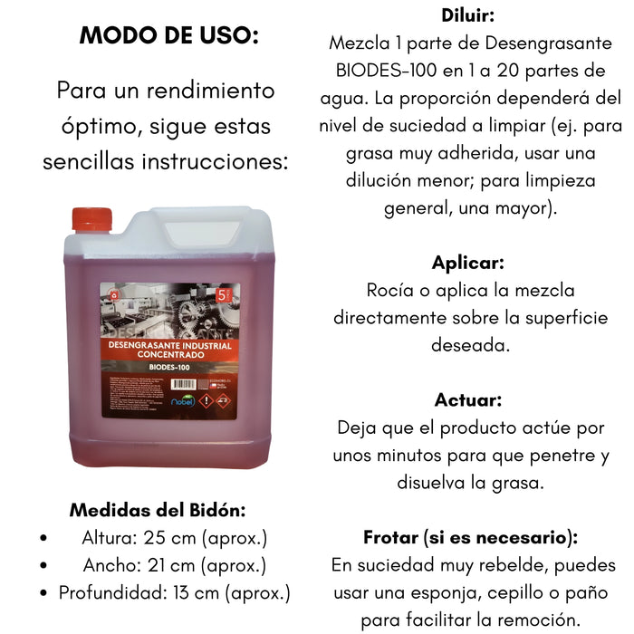 Desengrasante Industrial Concentrado Alcalino Multiusos 5lt