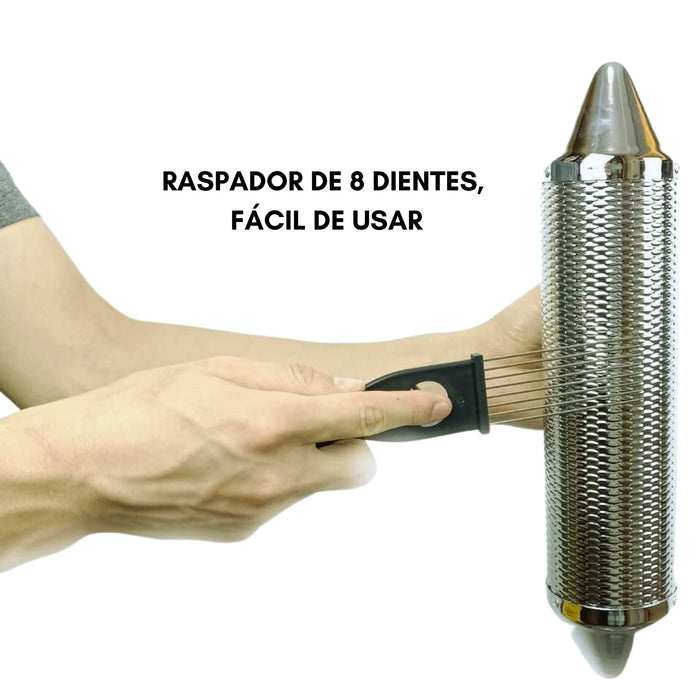 Guiro Torpedo  Torpedo Metálico + Peine Instrumento Musical