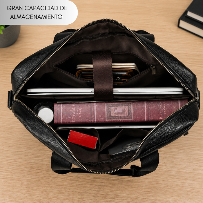 Maletín Portafolio De Cuero Para Portátil Notebook 14