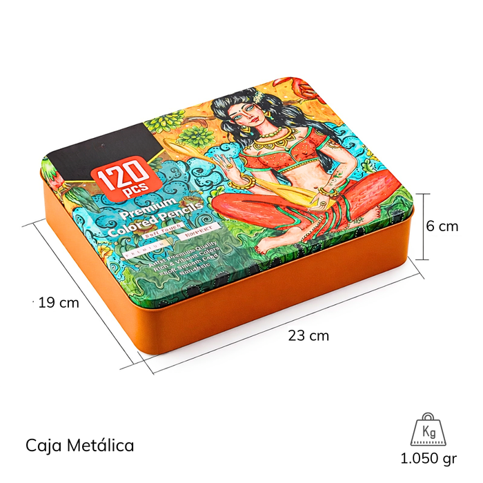 Set 120 Lápices De Dibujo Profesional Estuche Colores Dibujo Multicolor