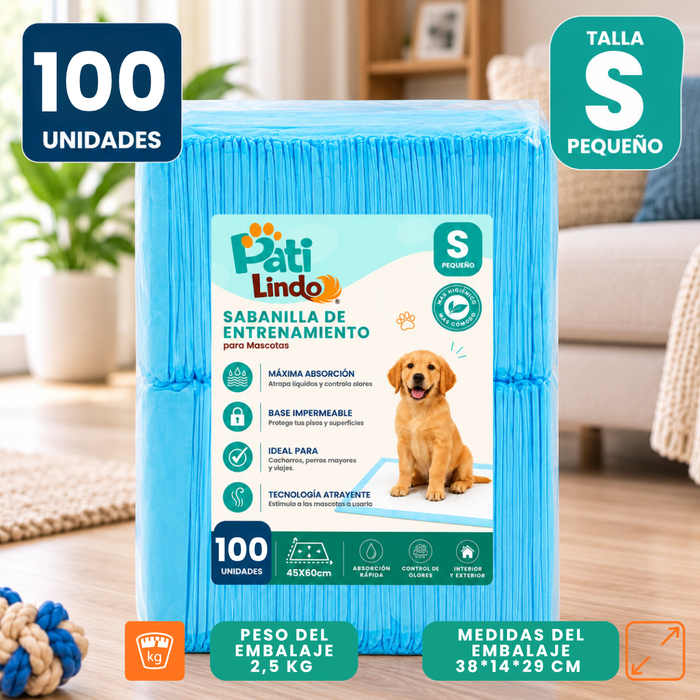 100 Pañales Sabanillas Absorbentes Para Mascotas 60x45cm S