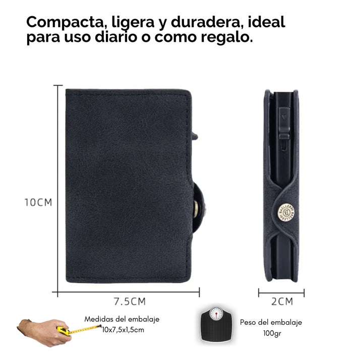 Billetera Porta Tarjetas Con Proteccion Anti Robo Rfid