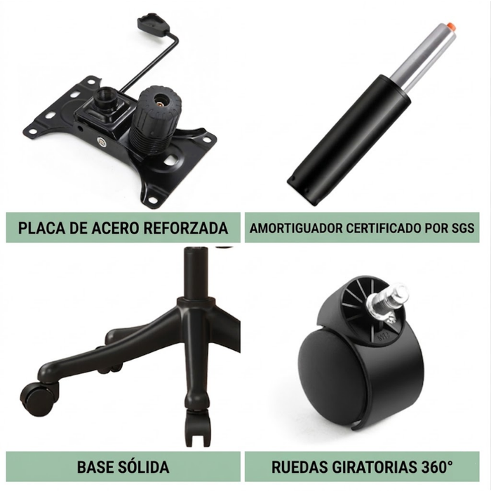 Silla Escritorio Ergonómica Soporte Lumbar Con Reposacabezas
