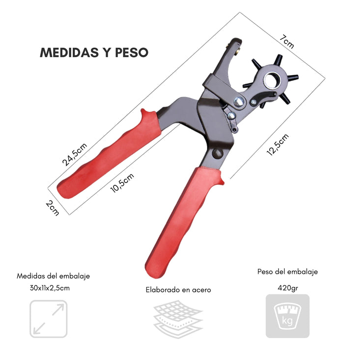 Set 2 Alicate Perforador Cinturones Sacabocados Para Cuero