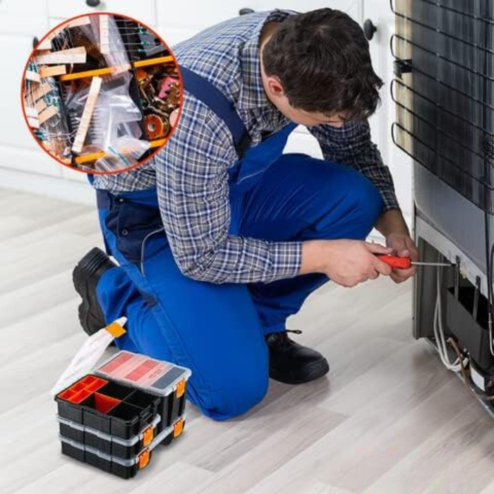 Organizador Plástico Juego 4 Pzas Herramienta Compartimiento - Negro