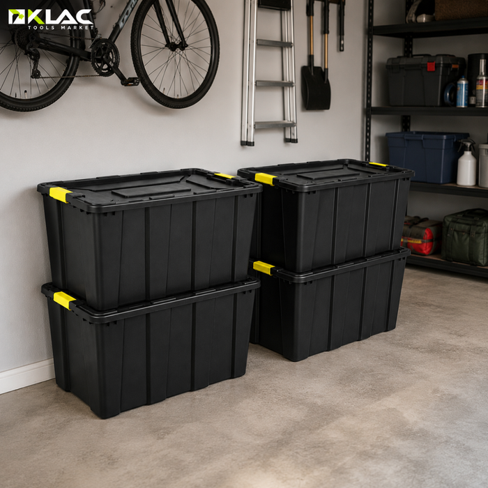Caja Plástica Organizadora Baul 100 Litros Con Tapa Multiuso