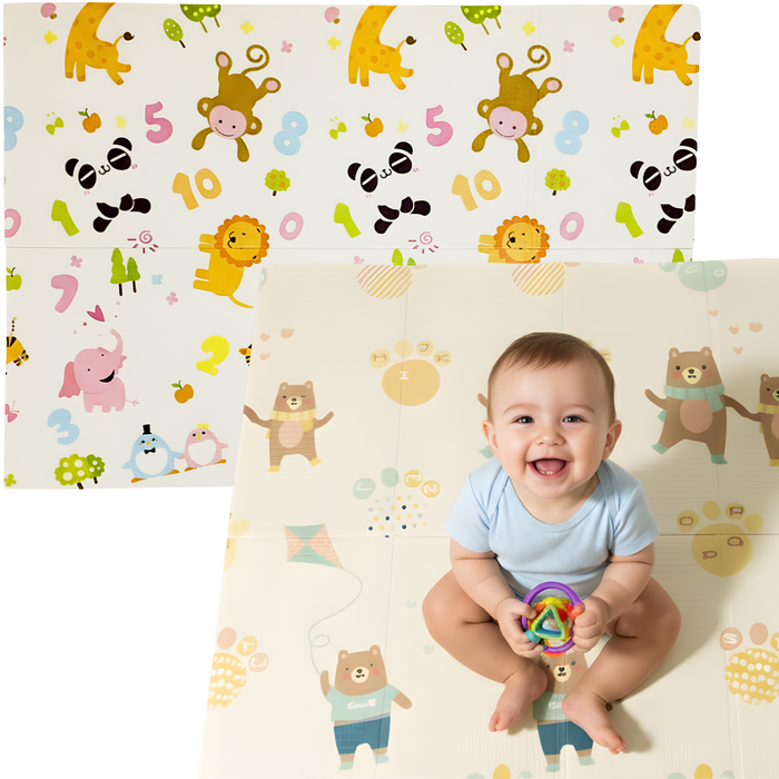 Alfombra Antigolpes Plegable Para Bebés 200x180 Reversible