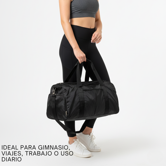 Bolso Deportivo Para Viaje Tela Impermeable Gym 20l - Negro - Lisa