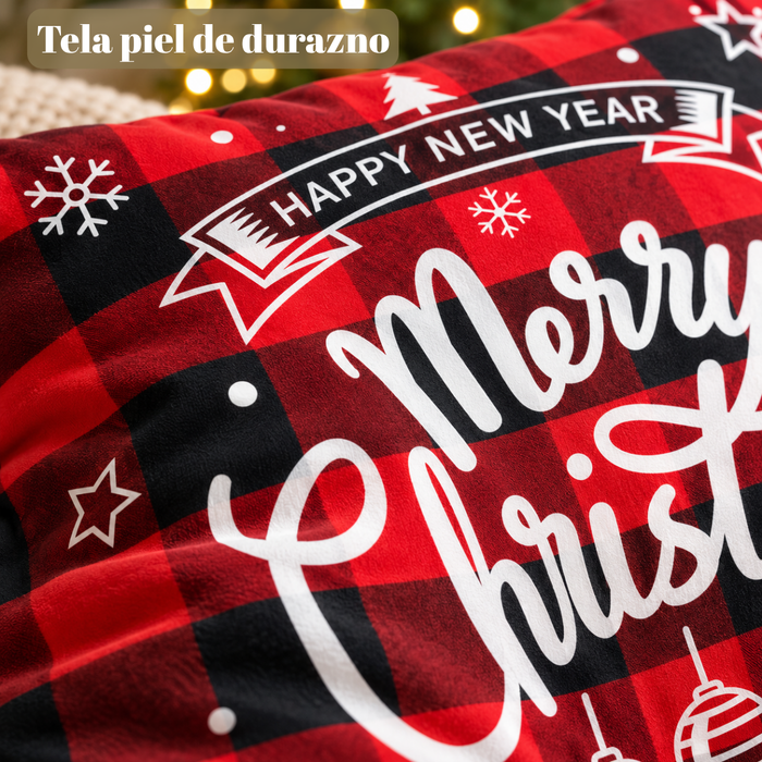 Pack 4 Fundas Cojín Navideñas 45x45 Cm Decorativas Navidad ESCOCESA