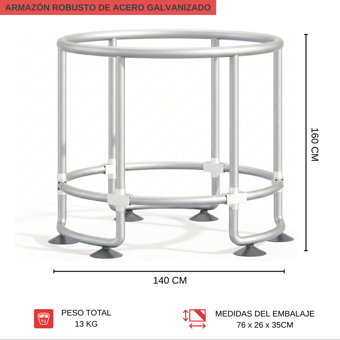 Trampolín Infantil Cama Elástica Para Niños Brincolín 140cm Rojo