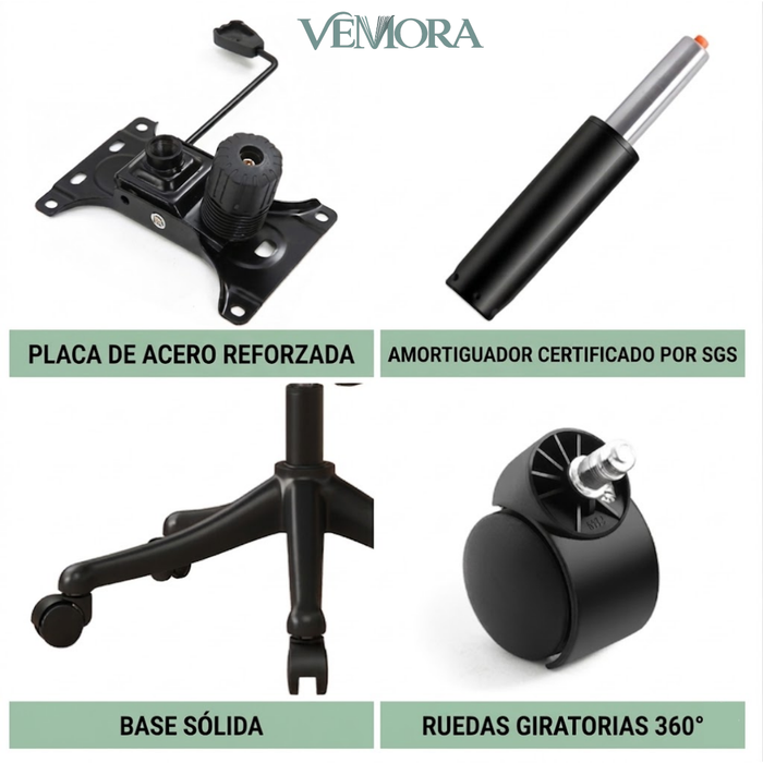 Silla Escritorio Ergonómica Soporte Lumbar Con Reposacabezas