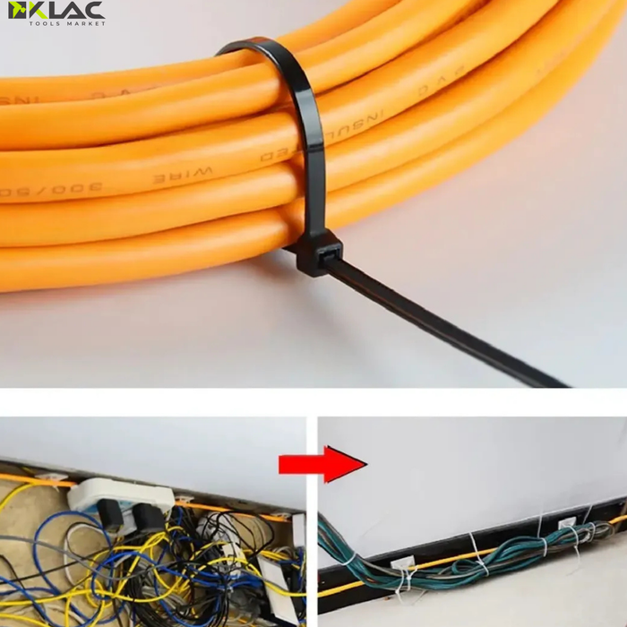 30 Bridas Amarras Cables Cremallera Resistentes 3.6 mm x 250 mm