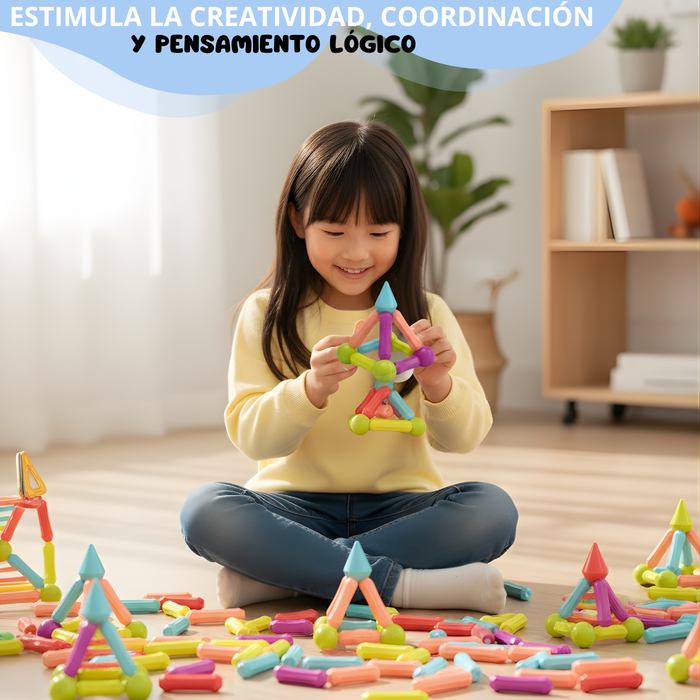 72 Unidades De Bloques De Lego Construcción Barra Magnético