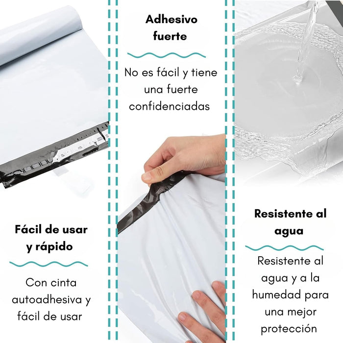 100 Bolsas De Plastico Courier Con Adhesivo Envio 20x35cm