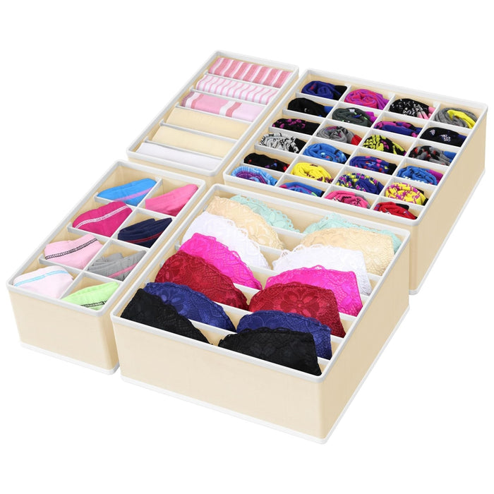 Organizador De Ropa Interior Calcetines Organizador De Cajones Almacenador Closet Interior Hogar Pack X4