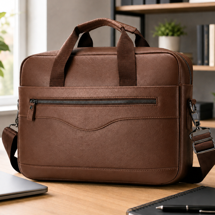 Maletín Portafolio De Cuero Para Portátil Notebook 14