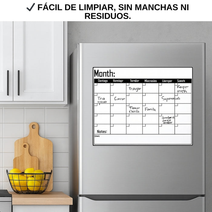 Pizarra Calendario Mensual Magnética Para Refrigerador