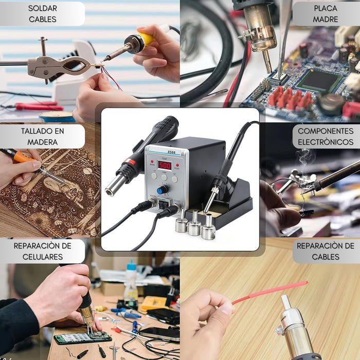 Estacion De Soldadura 700w Cautin Pistola De Aire Electrico