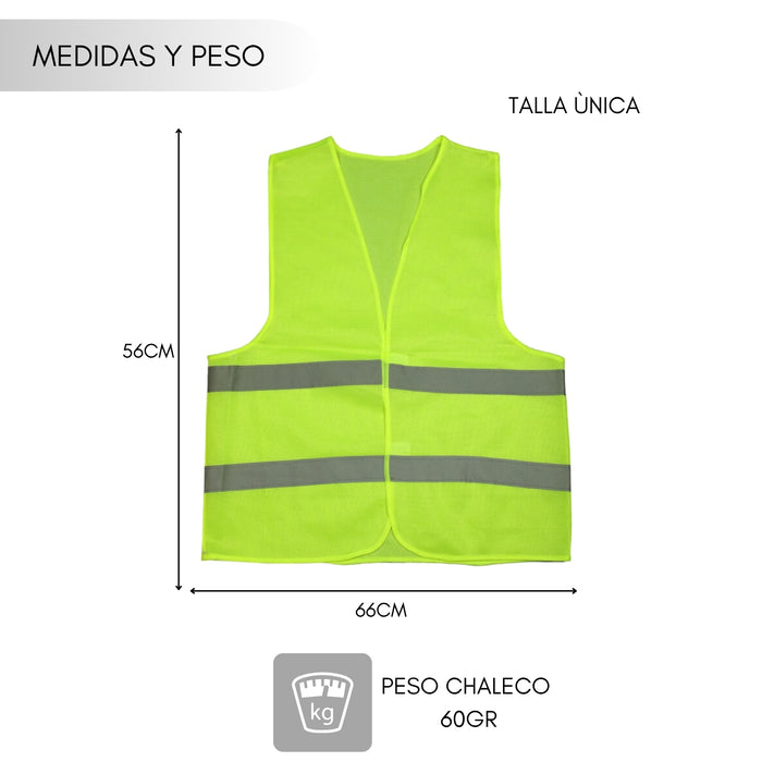 Chaleco Reflectante Seguridad Amarillo Reglamentario