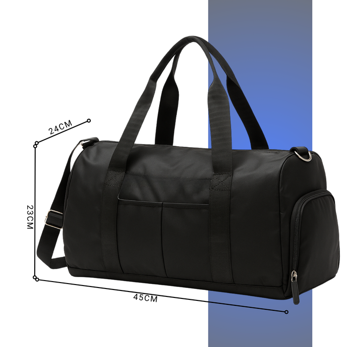 Bolso Deportivo Para Viaje Tela Impermeable Gym 20l - Negro - Lisa