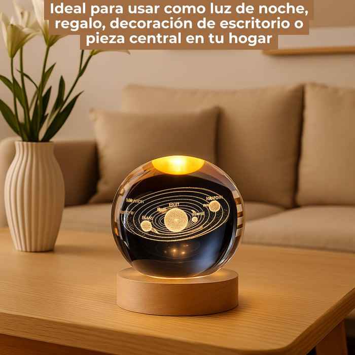 Luz Nocturna Luz De Cristal Esfera Sistema solar