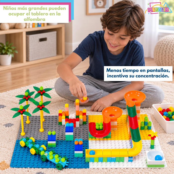 Mesa Didáctica Infantil 2 Sillas Bloques De Construcción